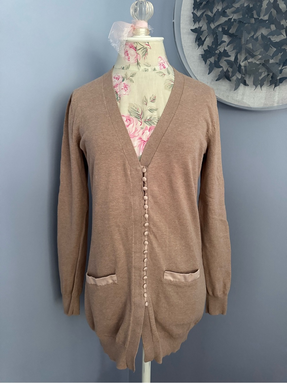 intimissimi Cocoa Tan Button-Front V-Neck Cardigan